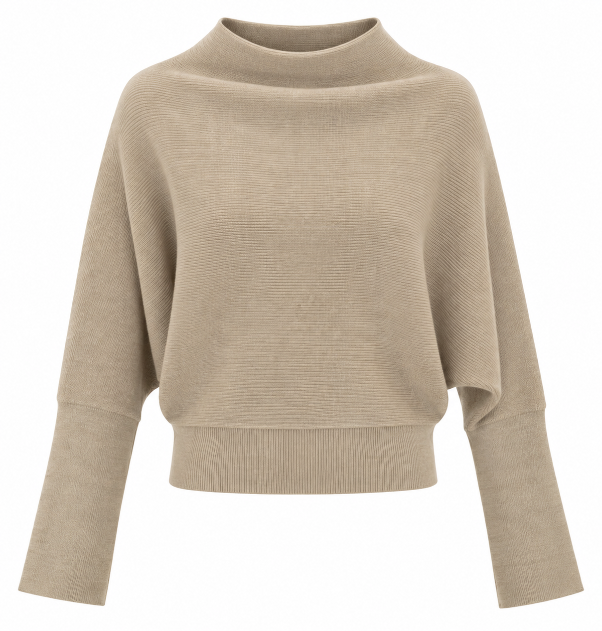 RIBBED MOCK NECK SWEATER