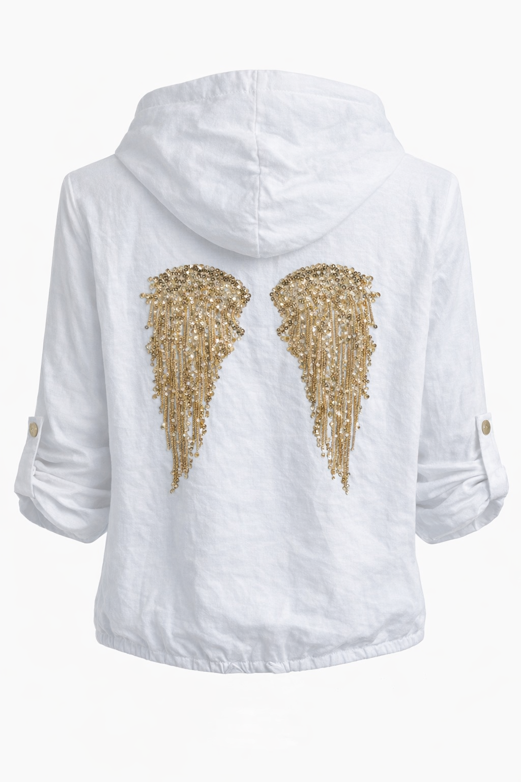 LINEN ZIP-UP HOODIE