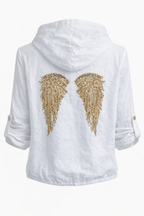 LINEN ZIP-UP HOODIE