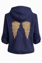 LINEN ZIP-UP HOODIE