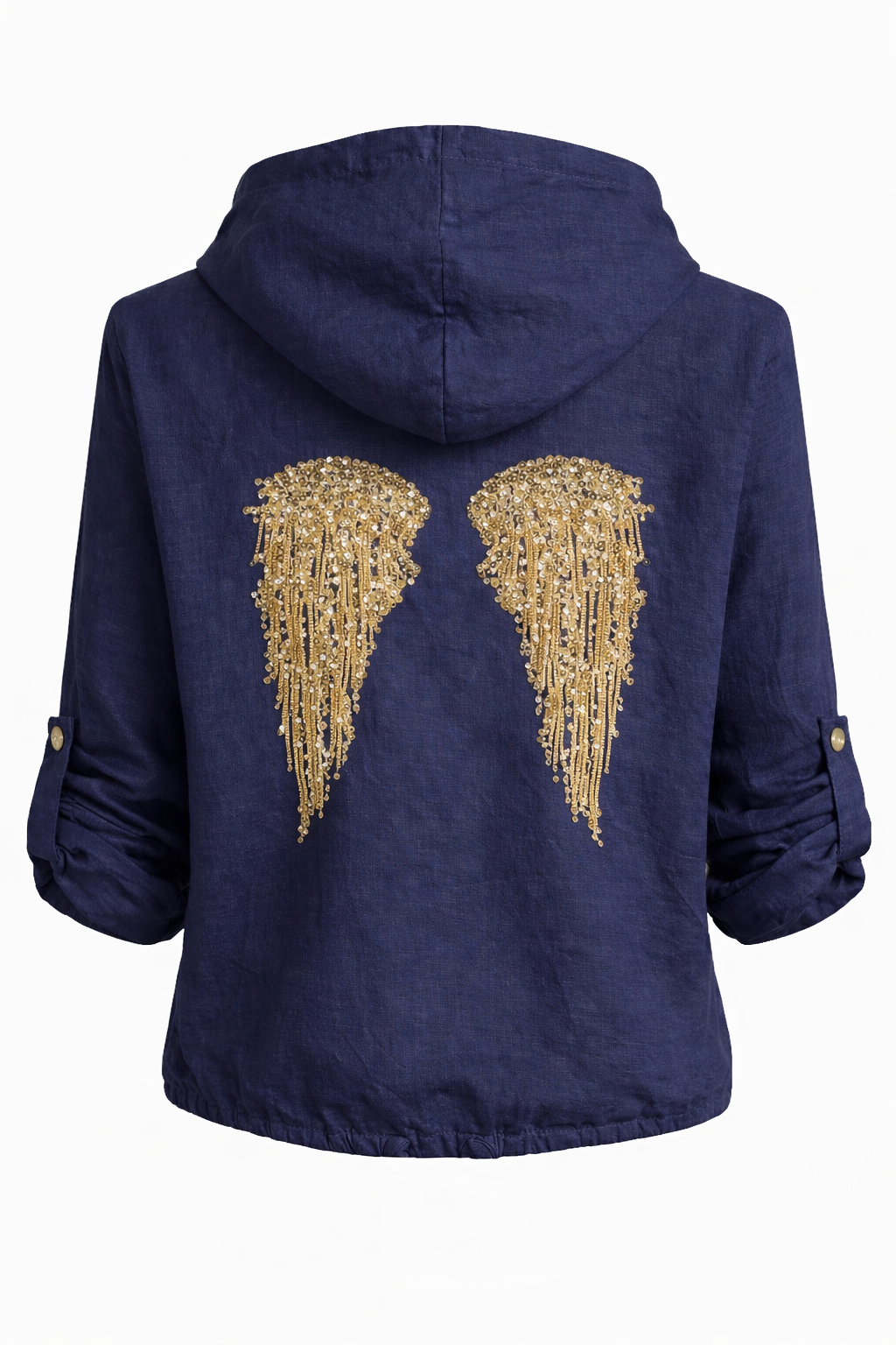 LINEN ZIP-UP HOODIE