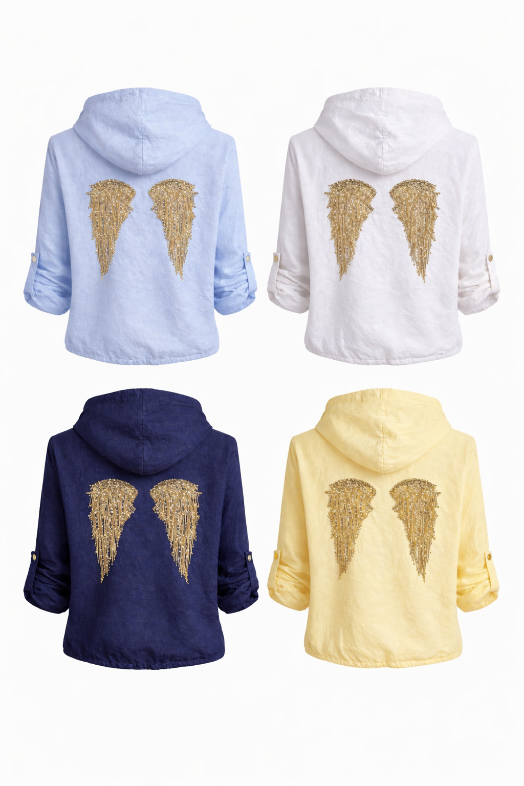 LINEN ZIP-UP HOODIE