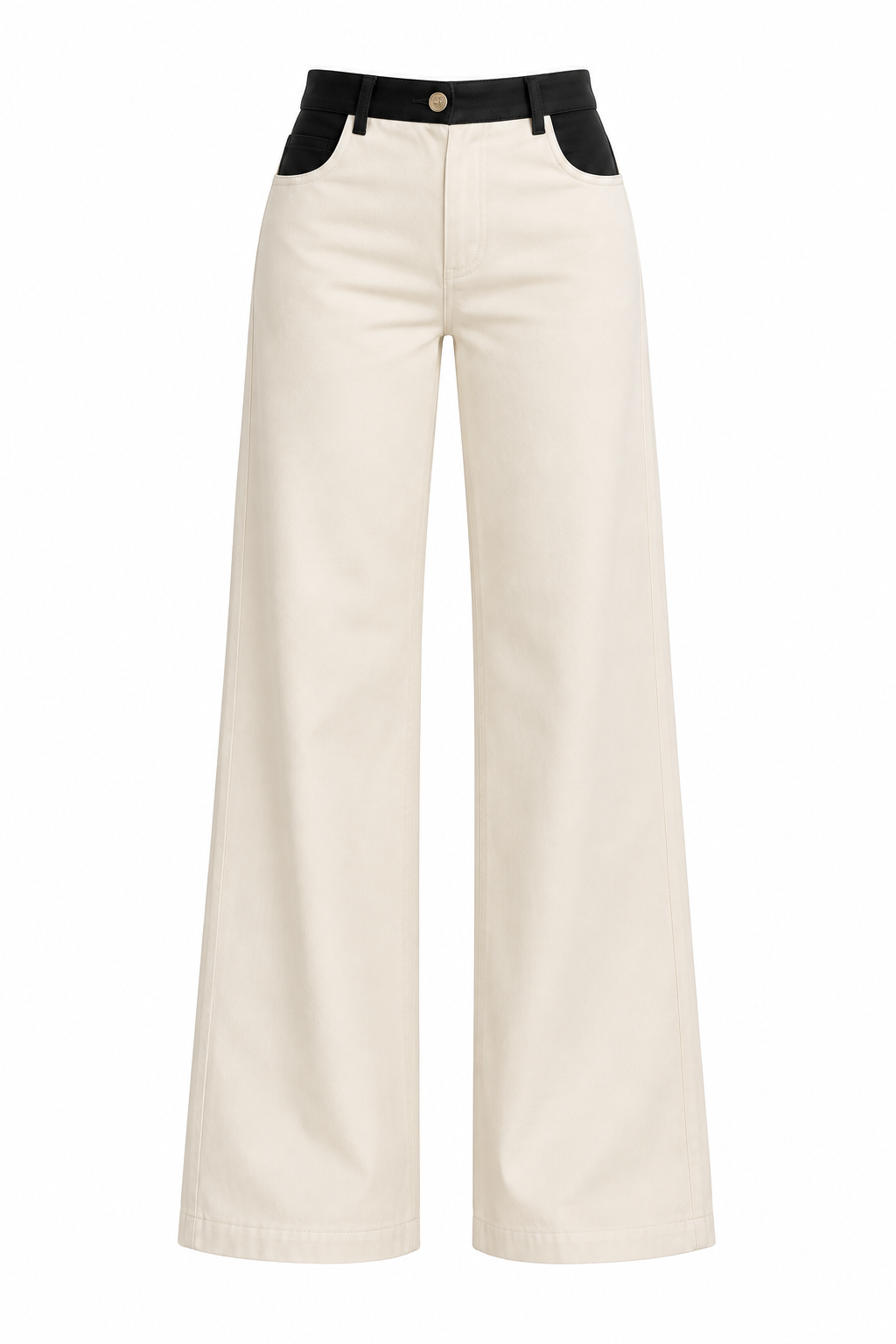 CONTRAST TRIM WIDE LEG PANT