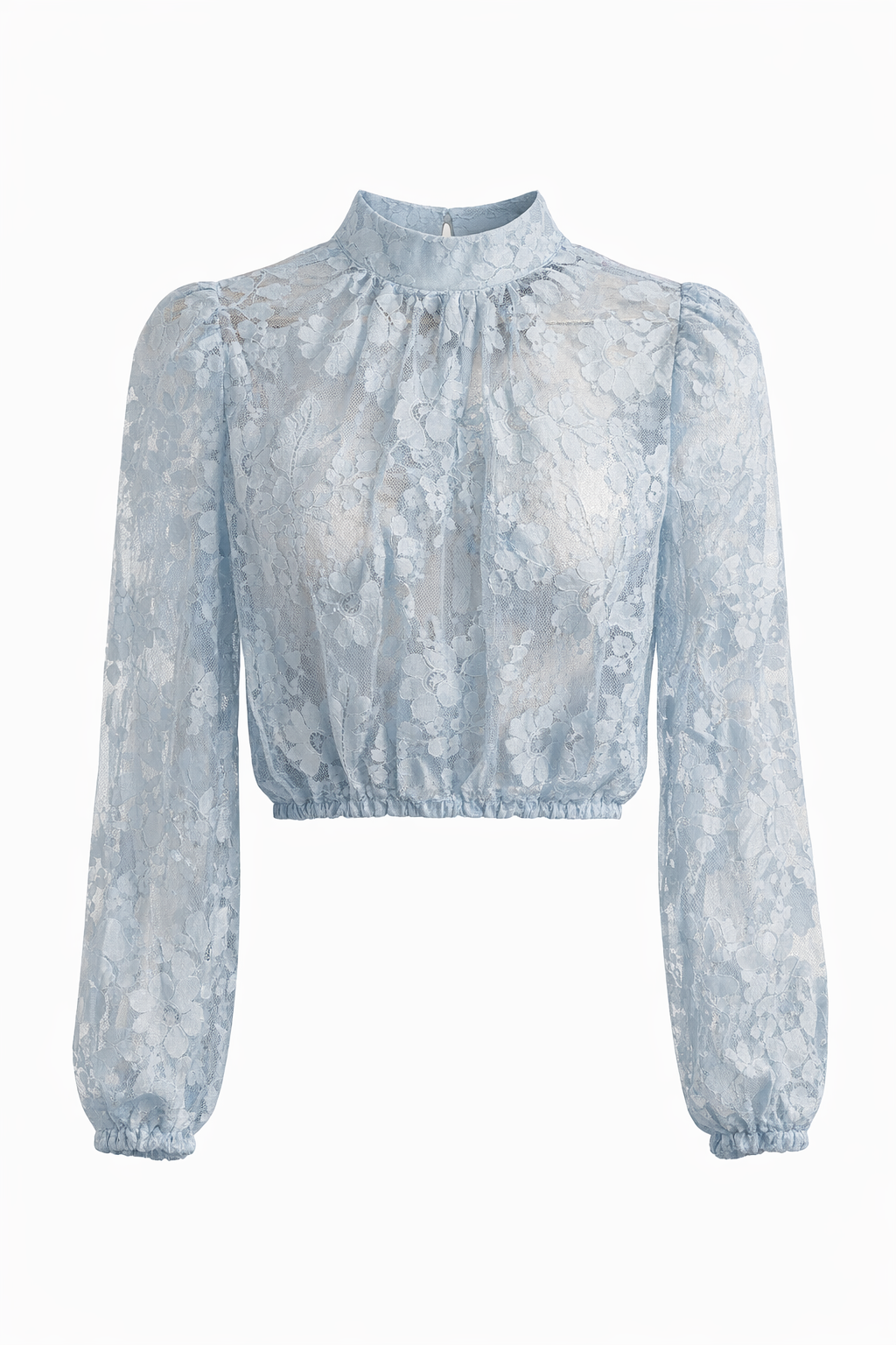 SHEER LACE HIGH NECK TOP