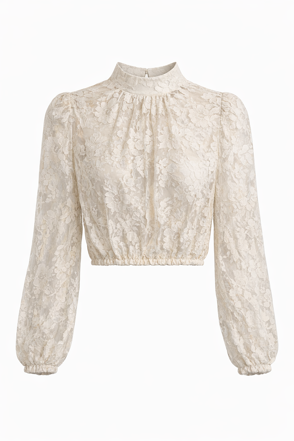 SHEER LACE HIGH NECK TOP