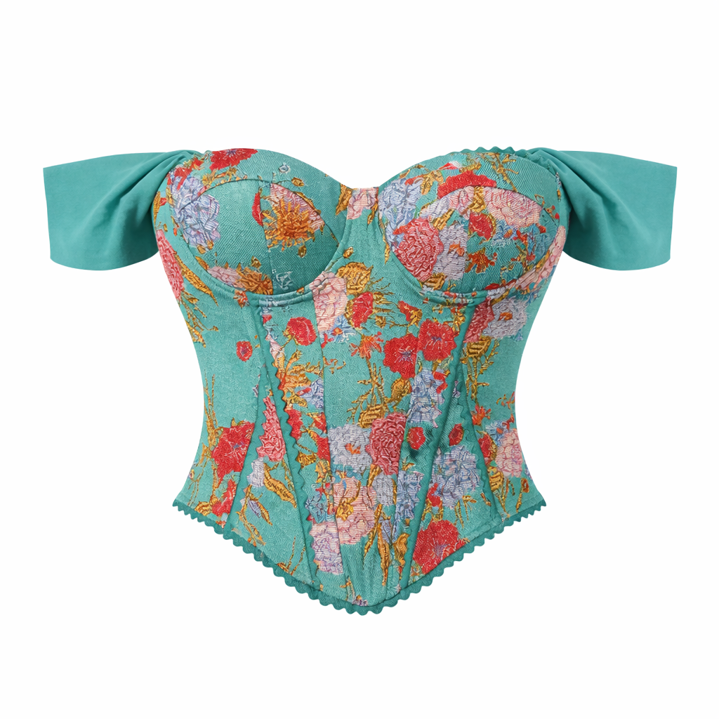 FLORAL STRUCTURED CORSET TOP