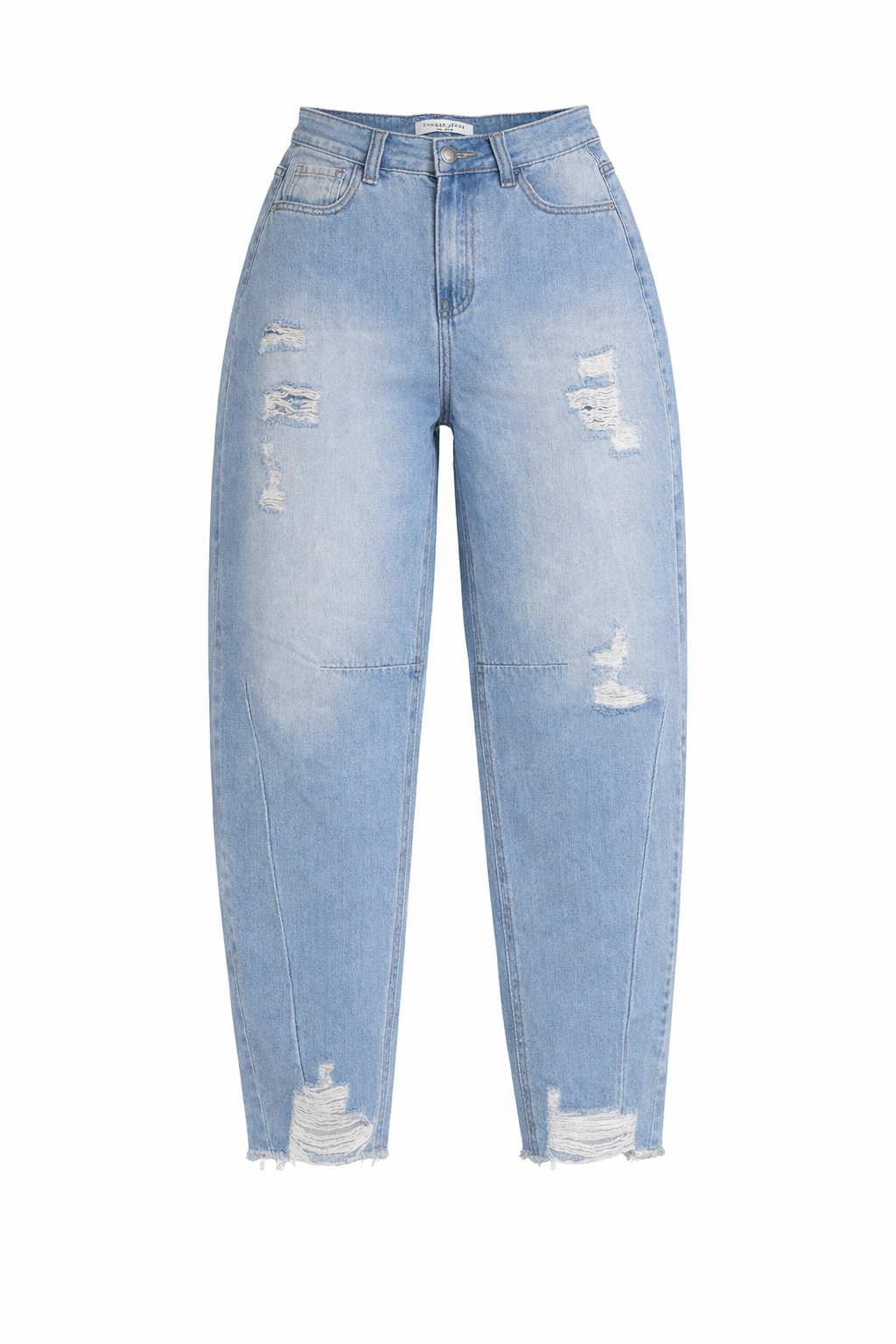 BARREL DISTRESSED JEANS