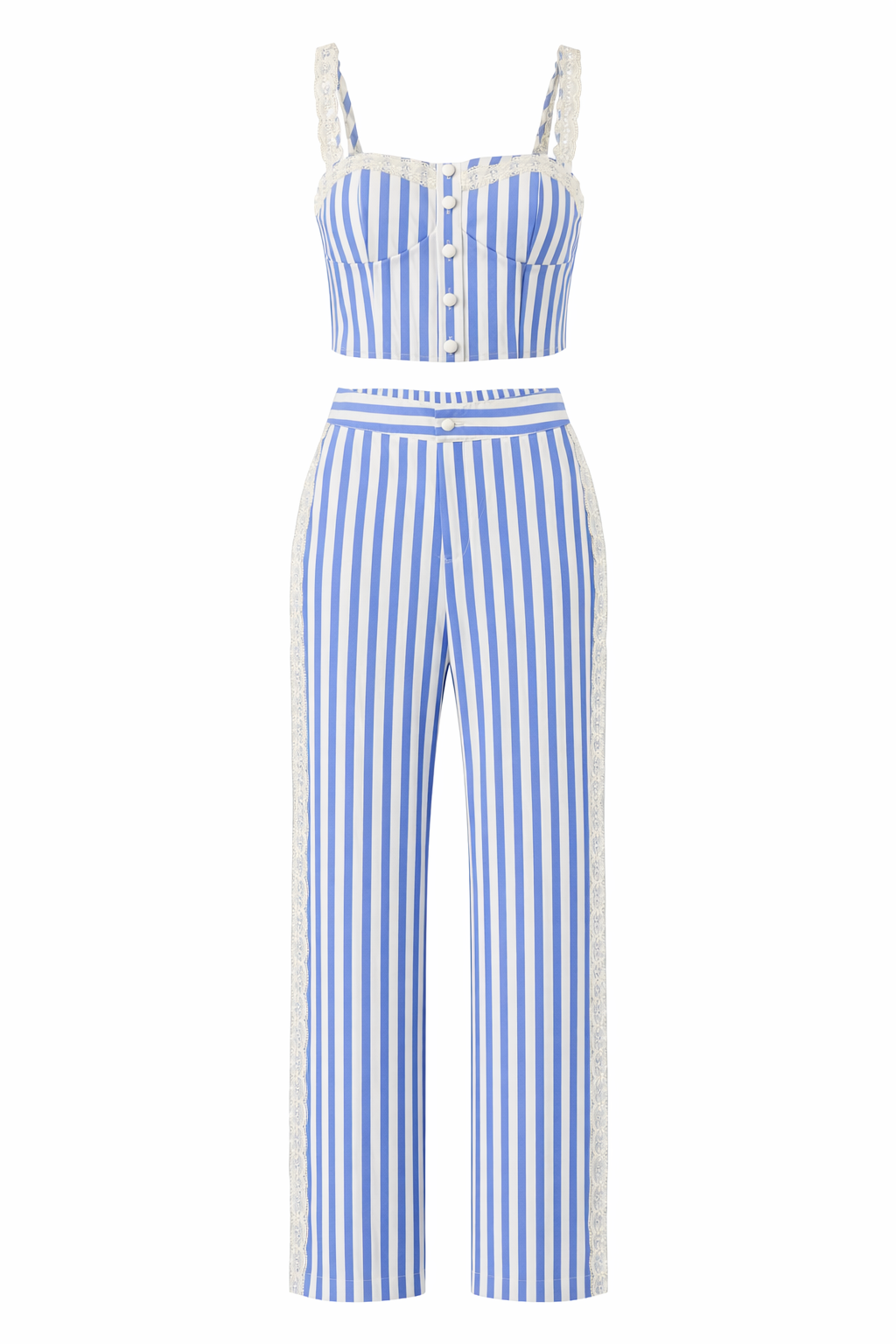 LACE STRIPE TWO PIECES SET