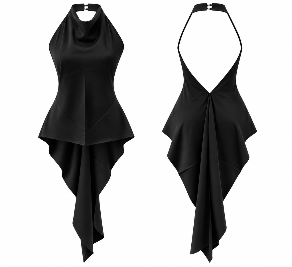 MIDNIGHT SATIN TOP