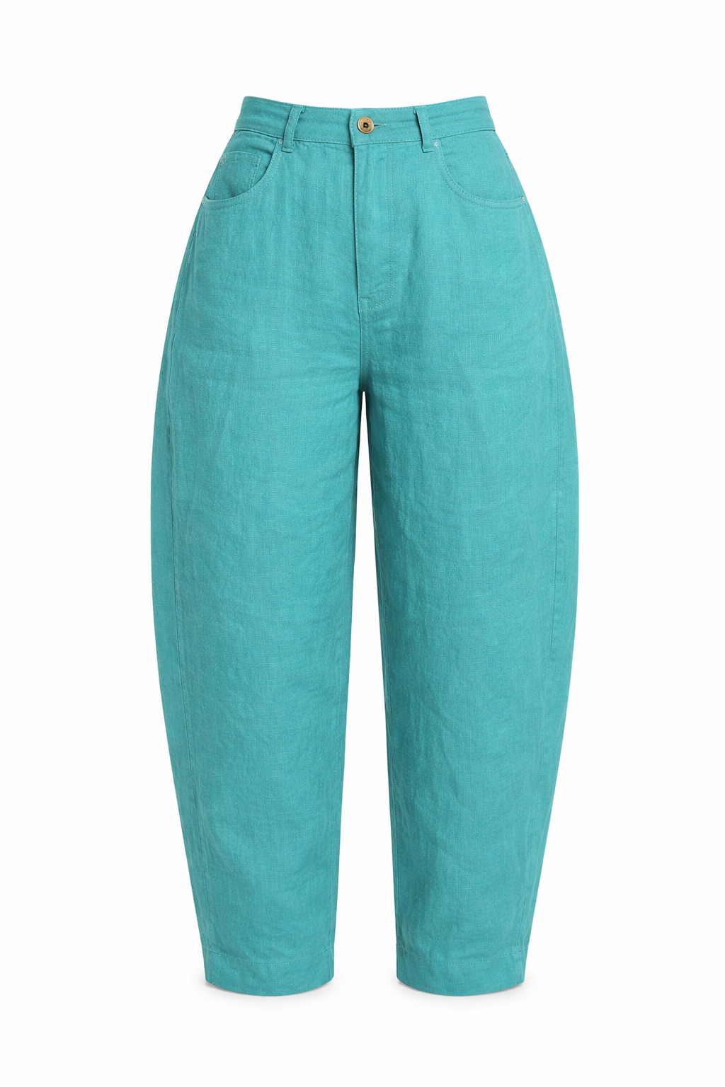 LINEN BARREL PANTS