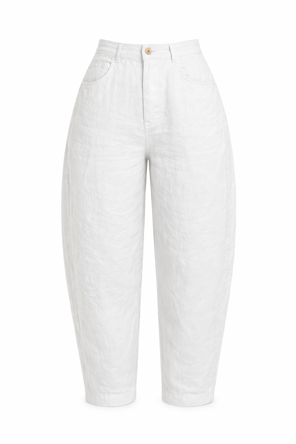 LINEN BARREL PANTS
