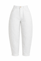 LINEN BARREL PANTS