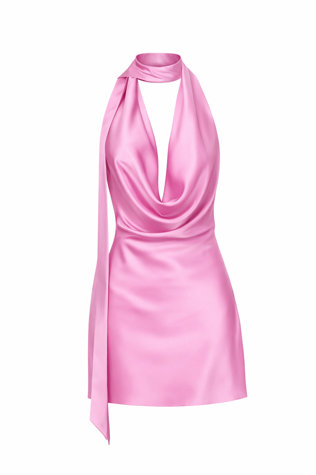 ROSA DRAPE HALTER MINI DRESS