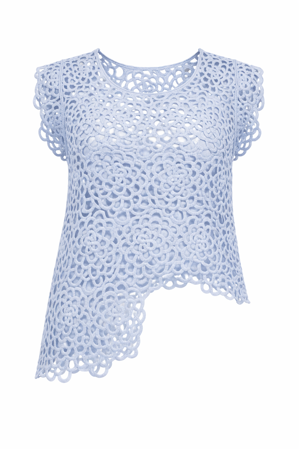 FLORAL LACE ASYMMETRIC TOP