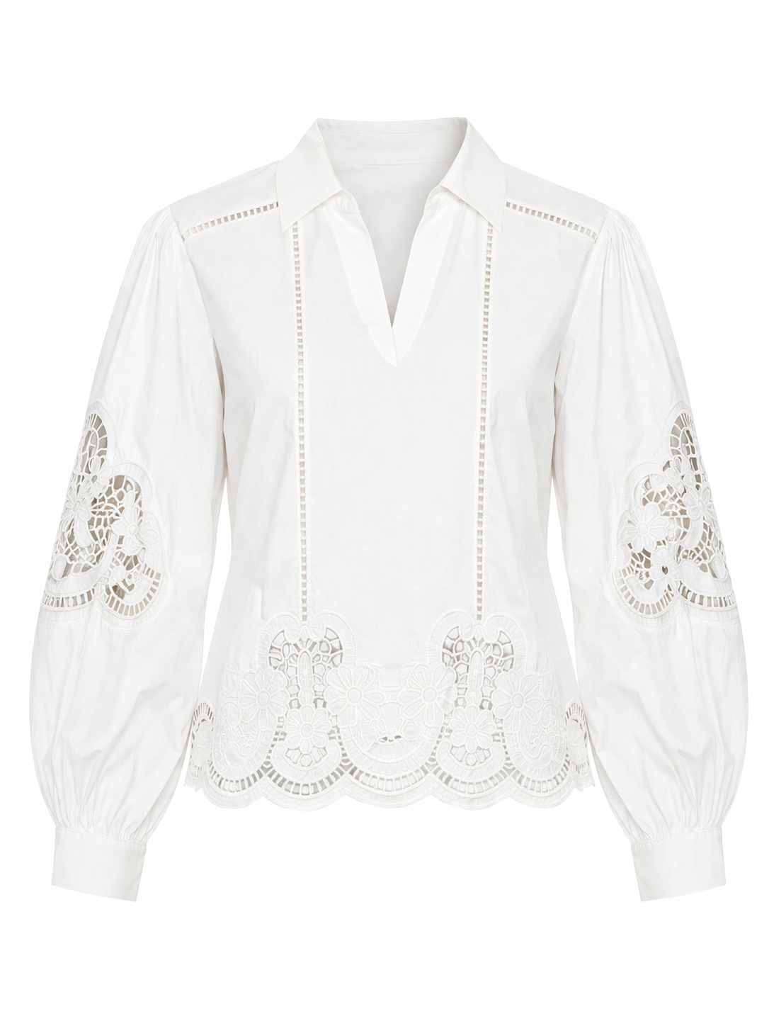 EMBROIDERED POPLIN BLOUSE