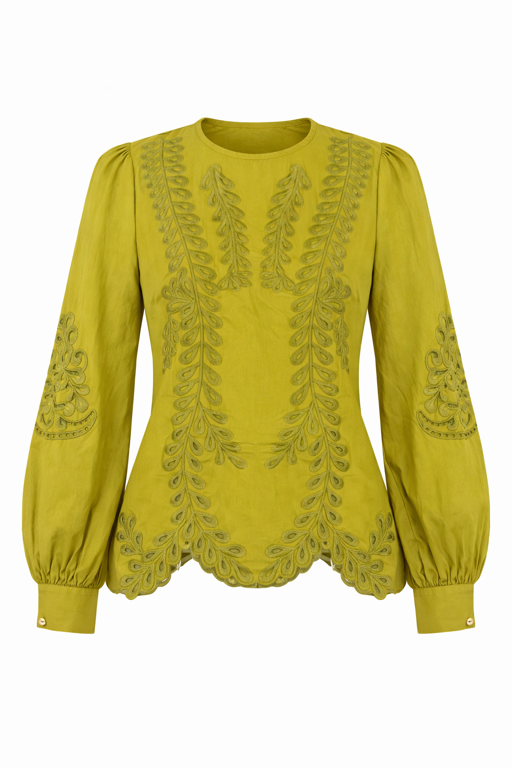 EMBROIDERED ROUND NECK BLOUSE