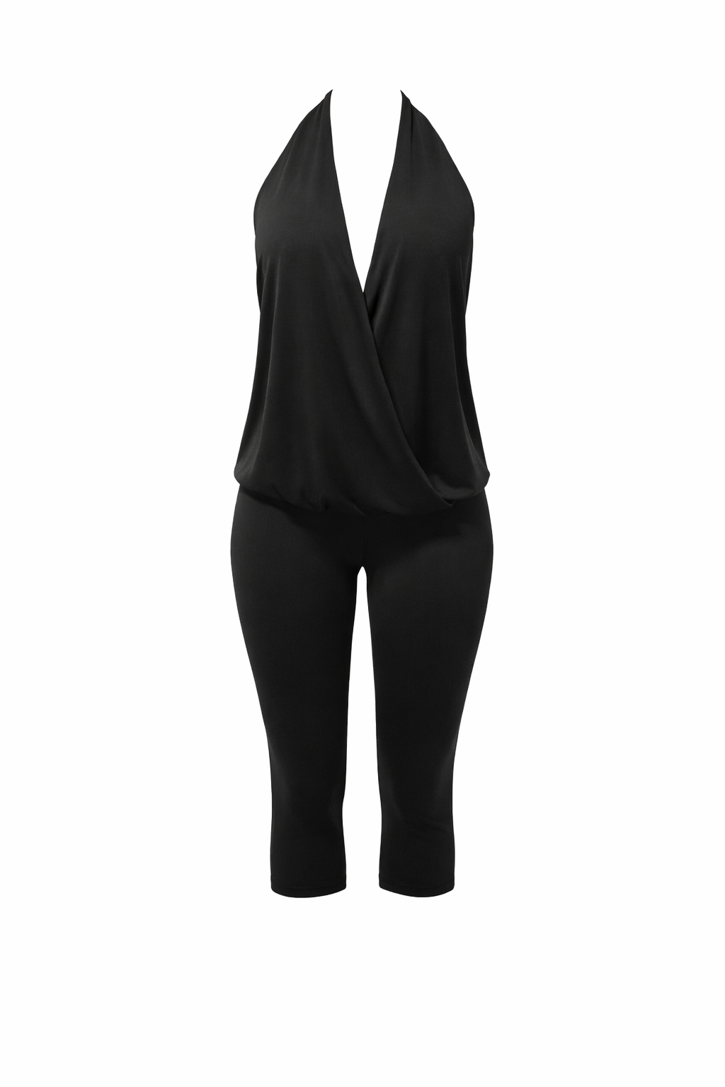 NOIR DRAPE HALTER TWO PIECES SET
