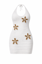 DAISY CROCHET HALTER MINI DRESS – Kabbuh