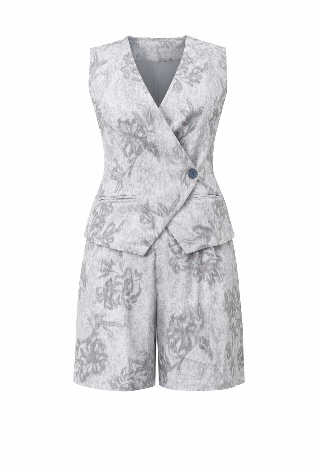 GREY FLOW VEST TWO PIECES SET