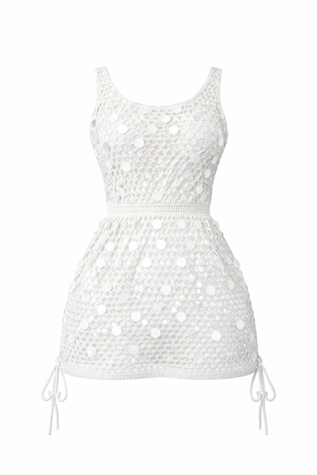 SEQUIN CROCHET MINI DRESS