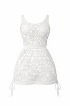 SEQUIN CROCHET MINI DRESS