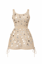 SEQUIN CROCHET MINI DRESS