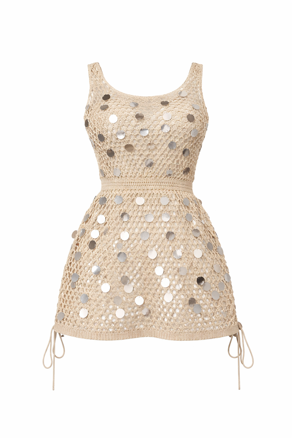 SEQUIN CROCHET MINI DRESS
