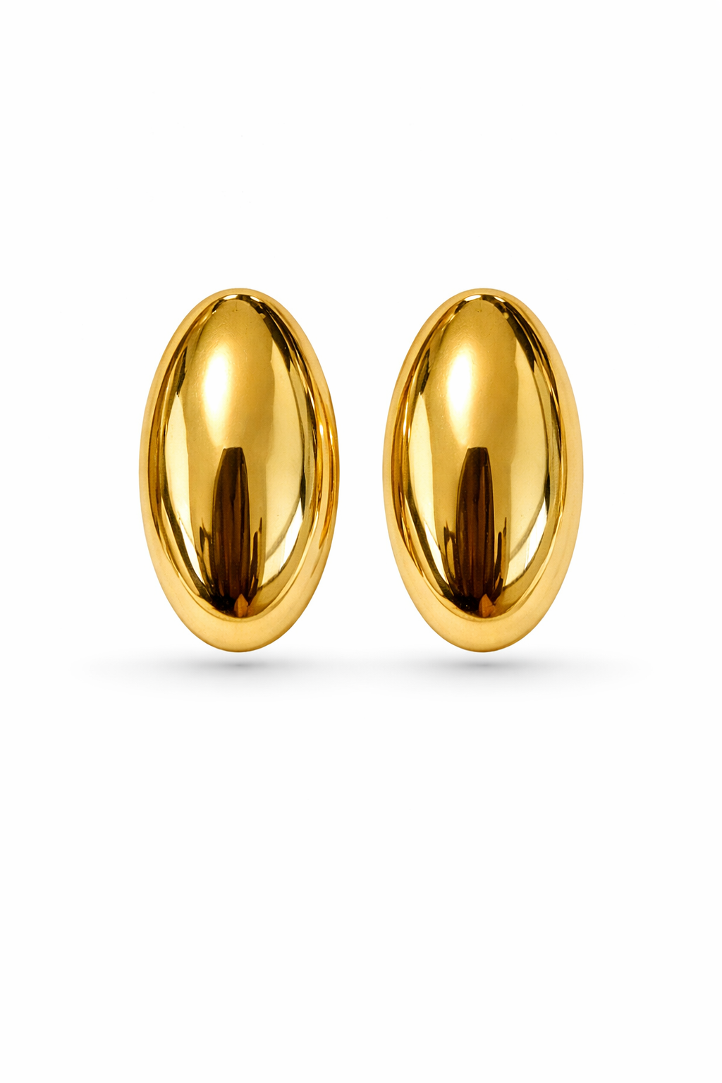 OVAL GOLD STATEMENT EARRINGS