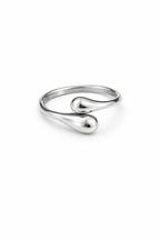 SILVER DROP OPEN RING