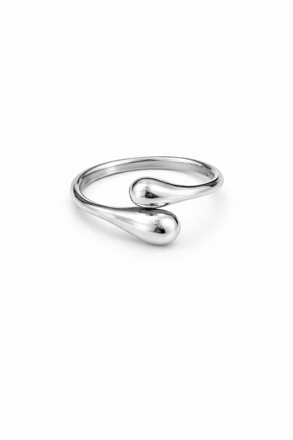 SILVER DROP OPEN RING