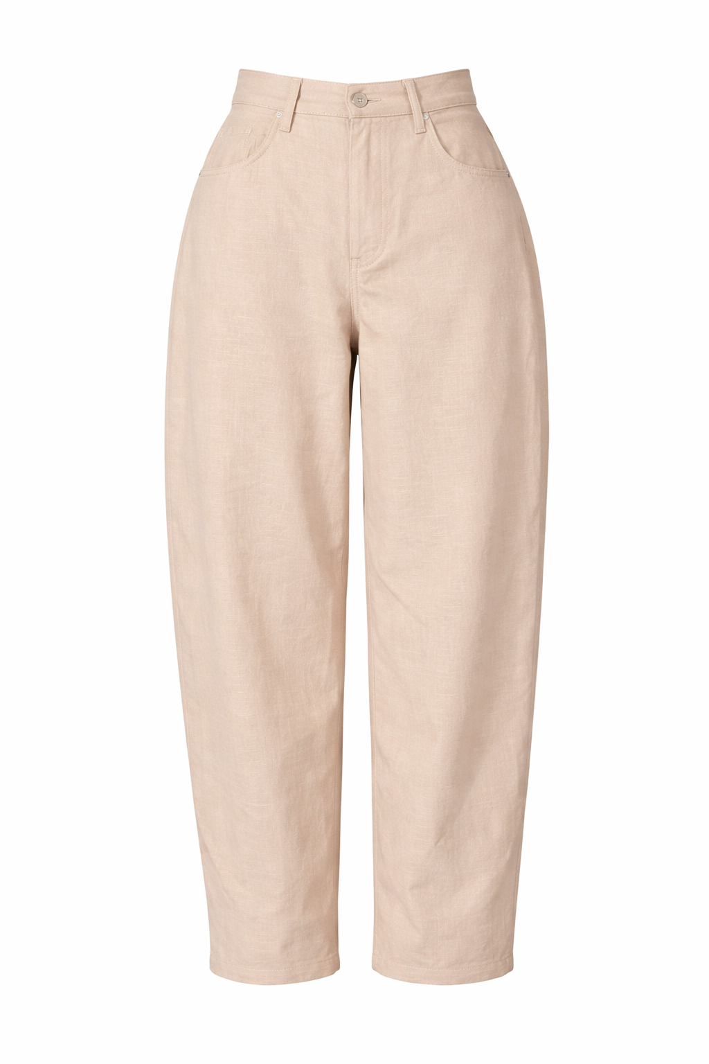 SAND LINEN BARREL PANTS