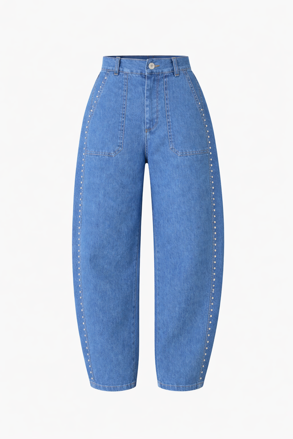 STUD DETAIL BARREL PANTS