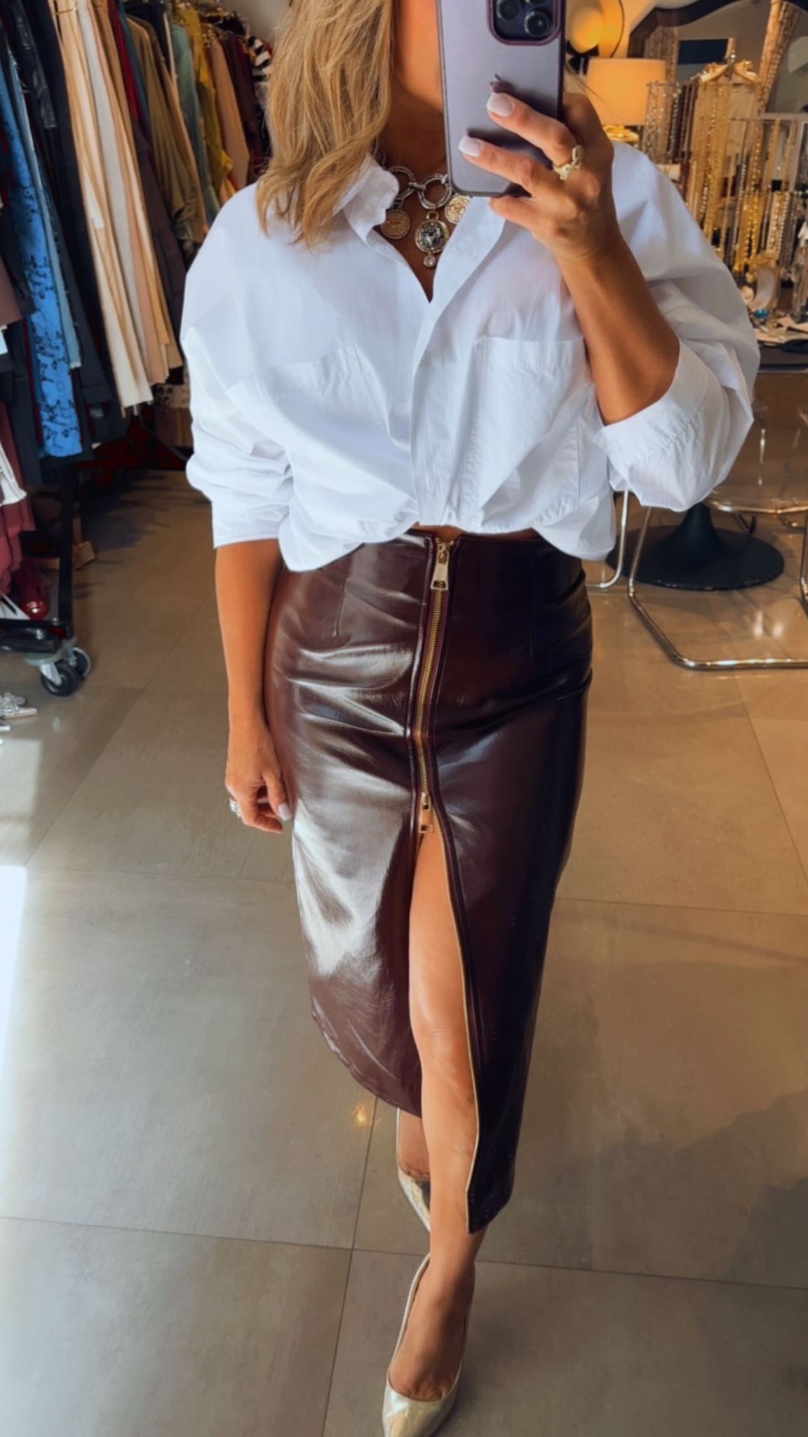 MONICA LEATHER SKIRT