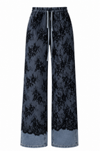 LACE OVERLAY WIDE LEG JEANS