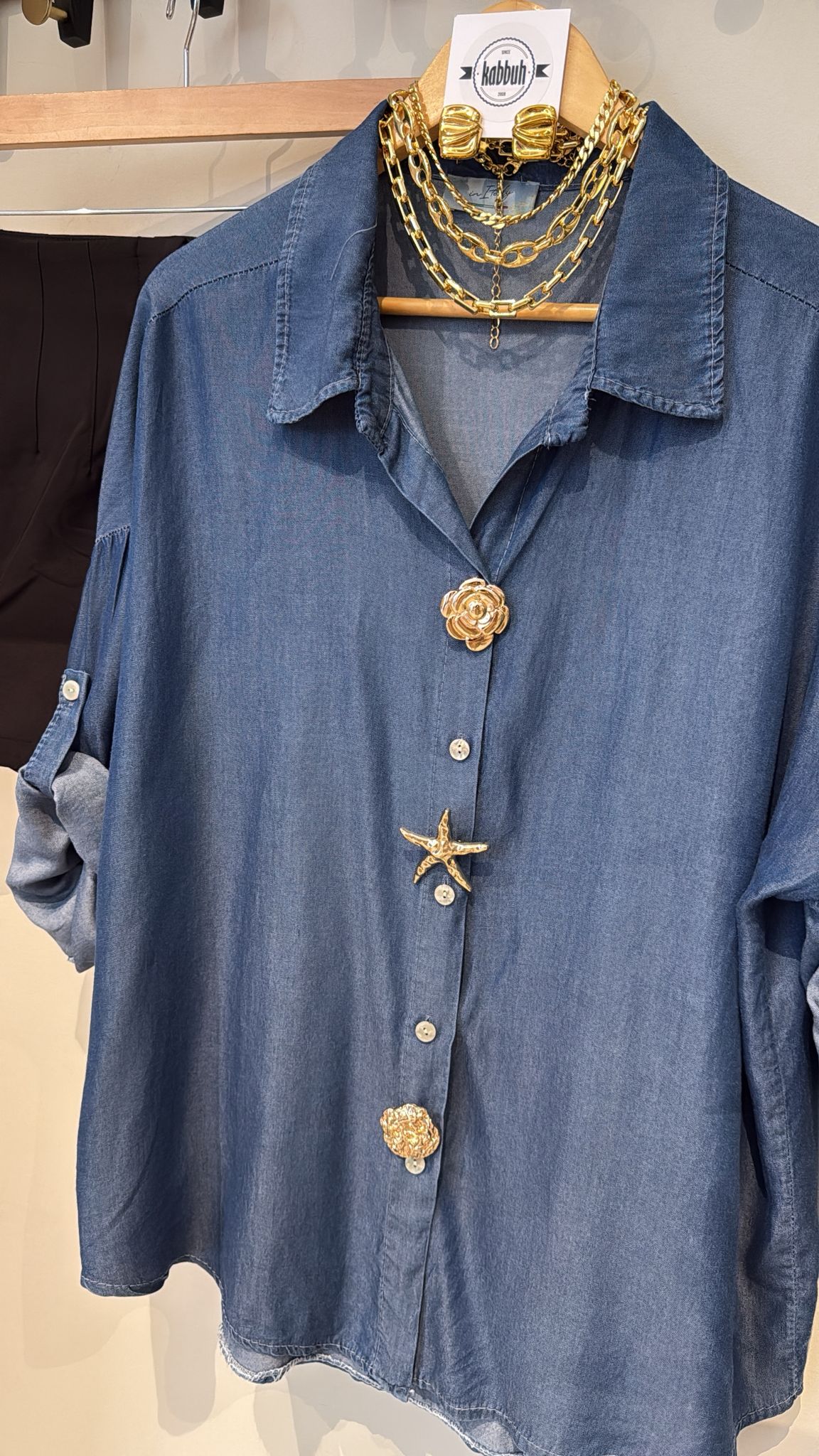 CHALI DENIM ITALY SHIRT BLOUSE