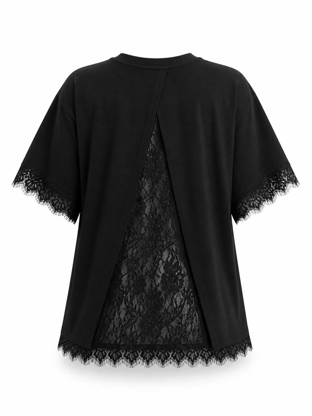 OPEN BACK LACE T-SHIRT