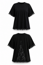 OPEN BACK LACE T-SHIRT