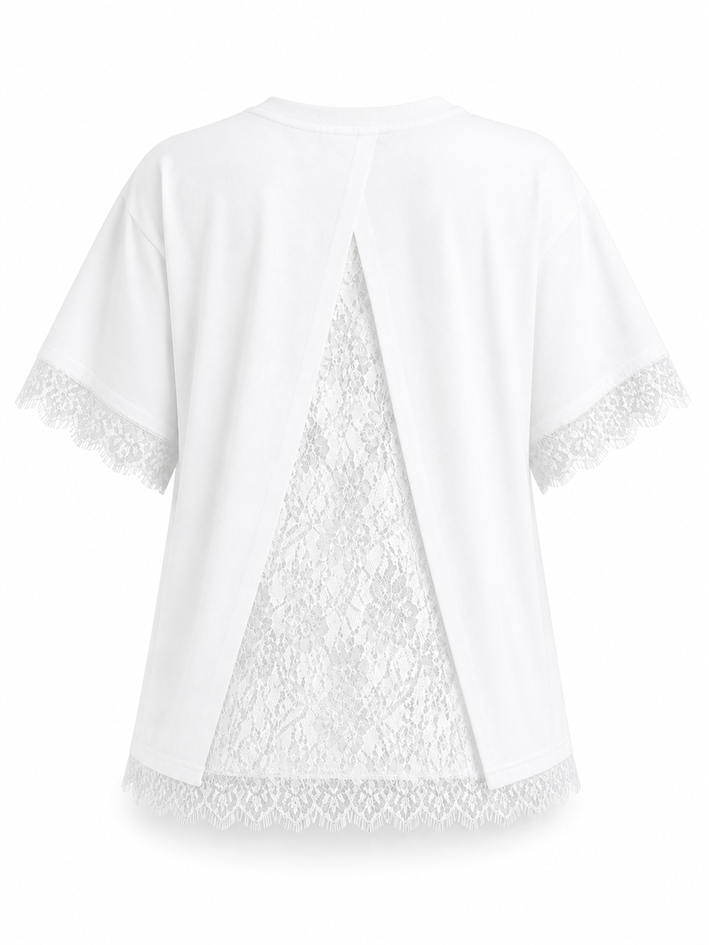 OPEN BACK LACE T-SHIRT