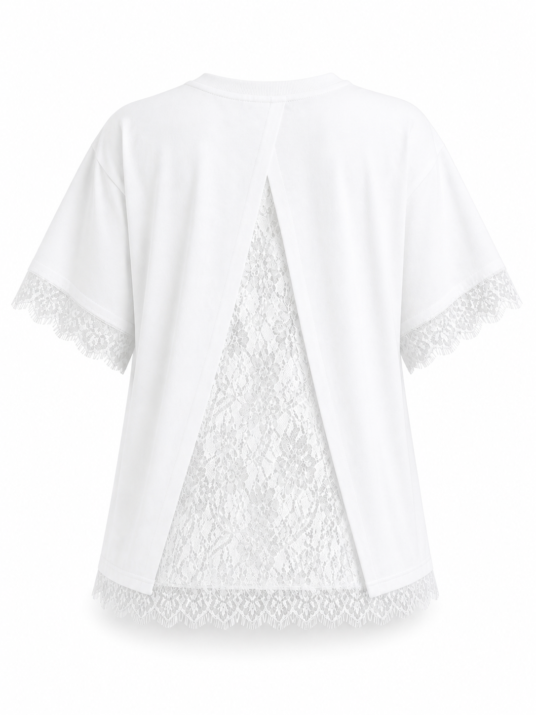 OPEN BACK LACE T-SHIRT