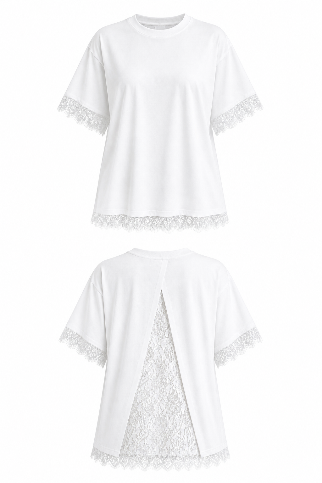 OPEN BACK LACE T-SHIRT