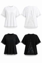 OPEN BACK LACE T-SHIRT
