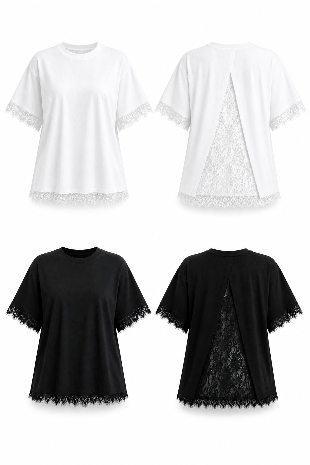 OPEN BACK LACE T-SHIRT