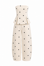 POLKA DOT PEPLUM TWO PIECES SET