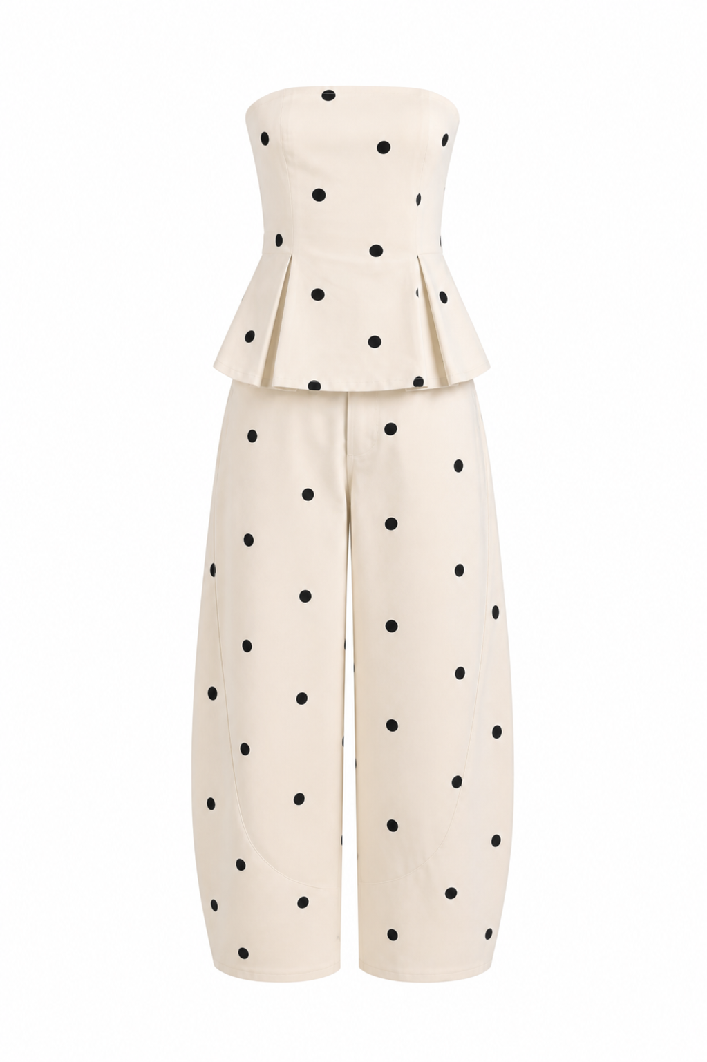 POLKA DOT PEPLUM TWO PIECES SET