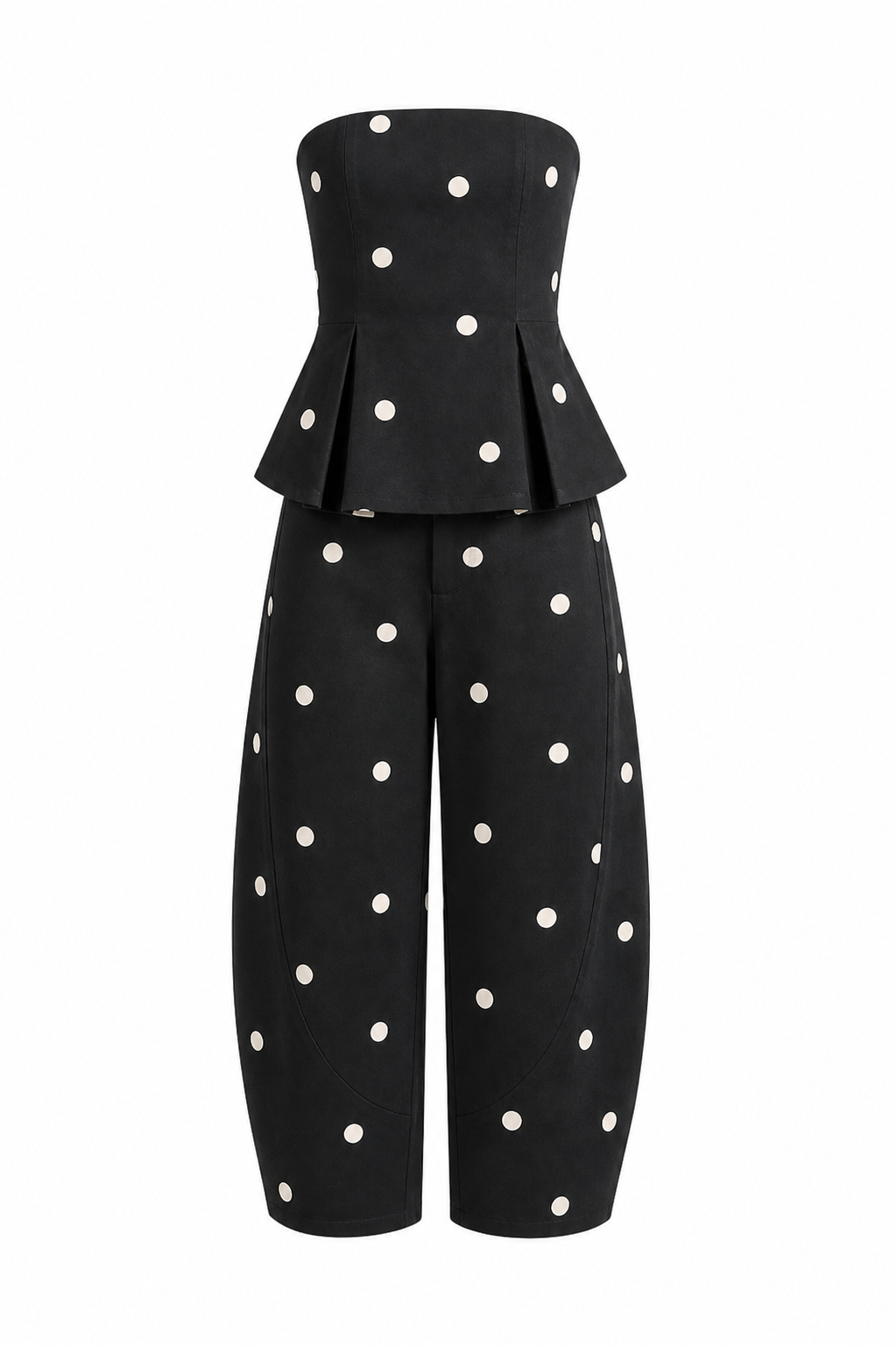 POLKA DOT PEPLUM TWO PIECES SET