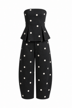 POLKA DOT PEPLUM TWO PIECES SET