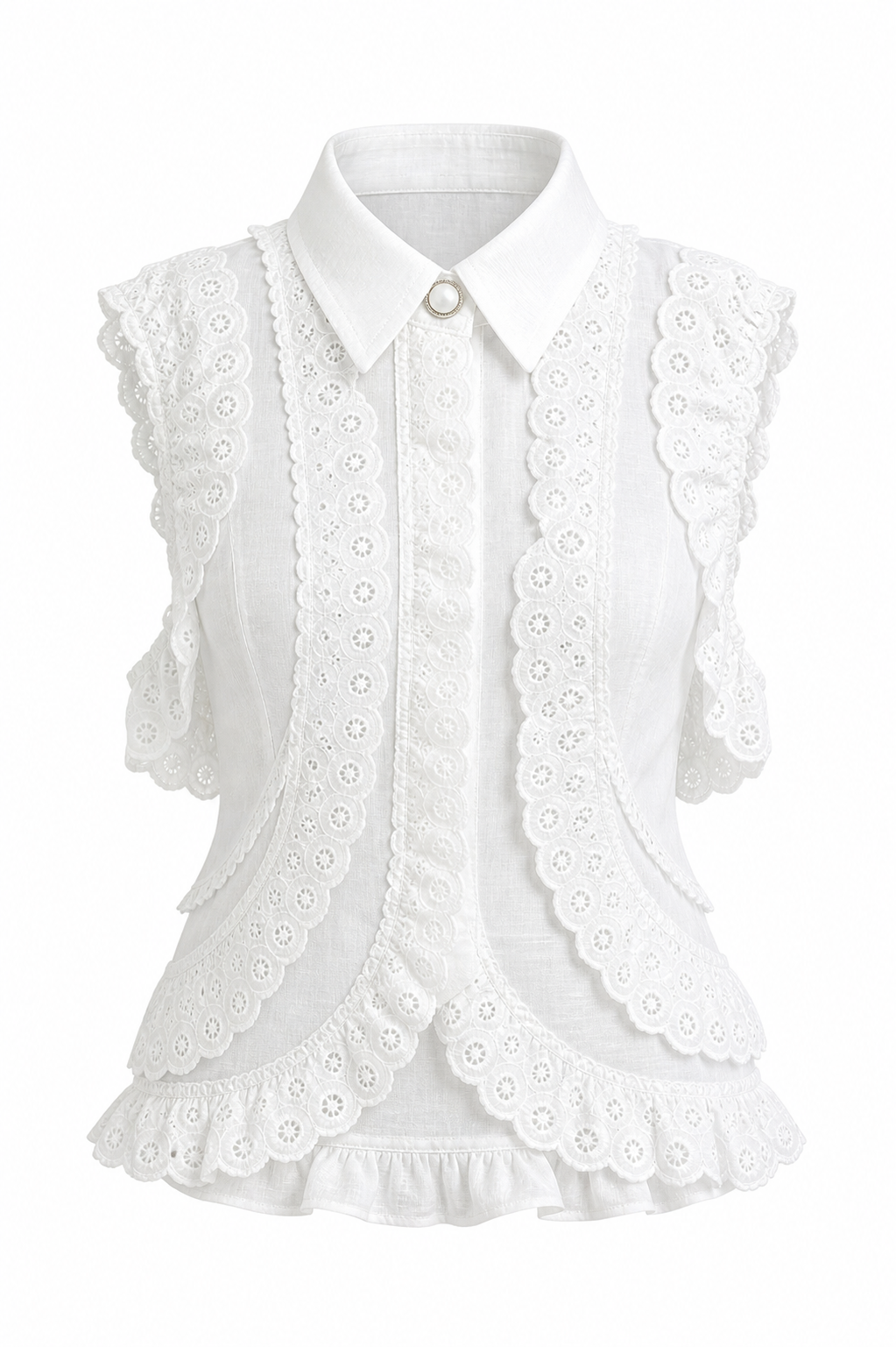 LACE RUFFLE TOP