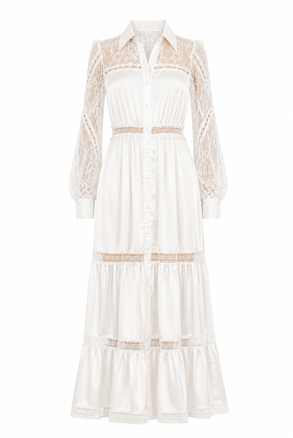 LACE SATIN MAXI DRESS