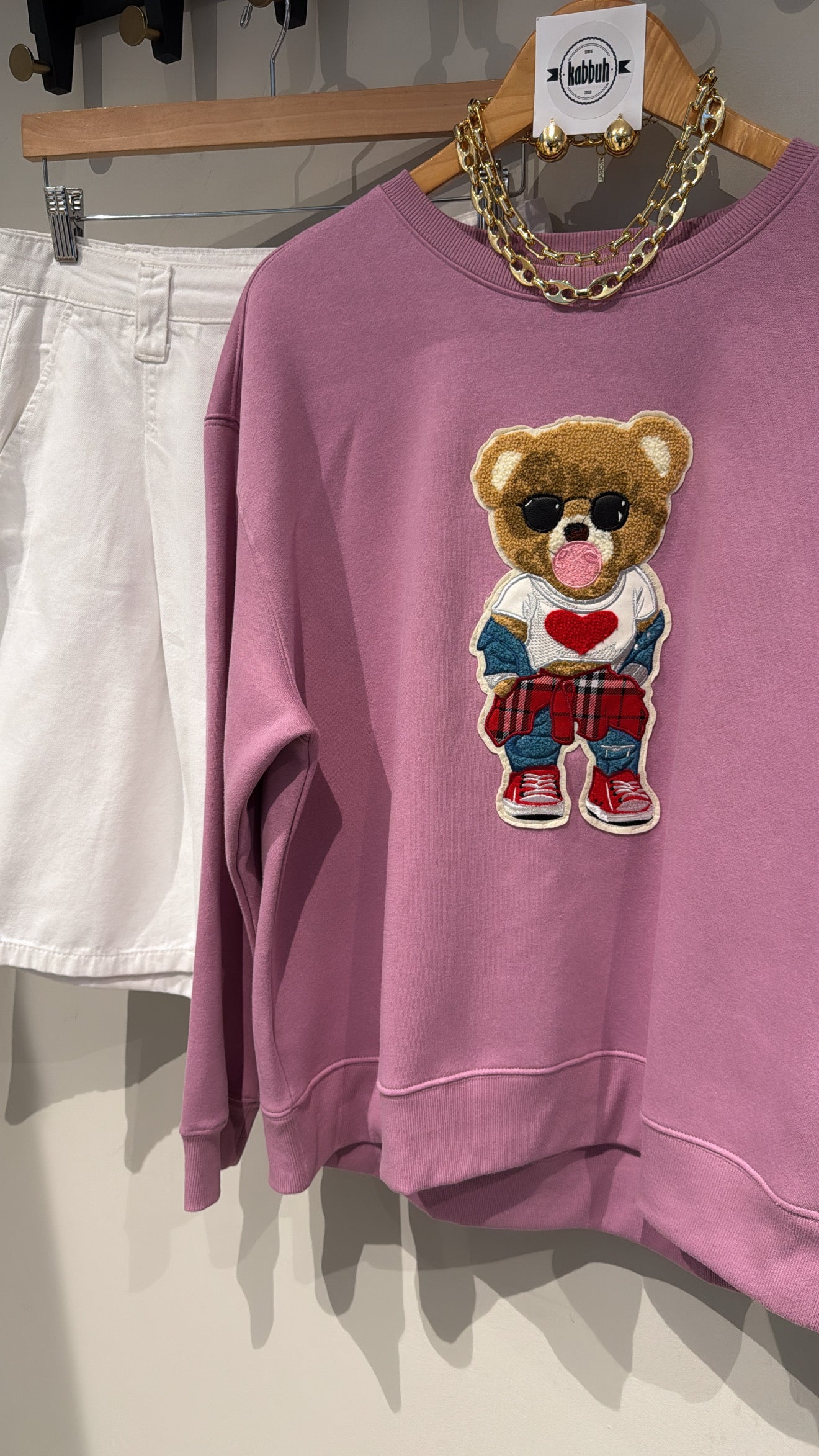 HELGA PURPLE BEAR SWEATER