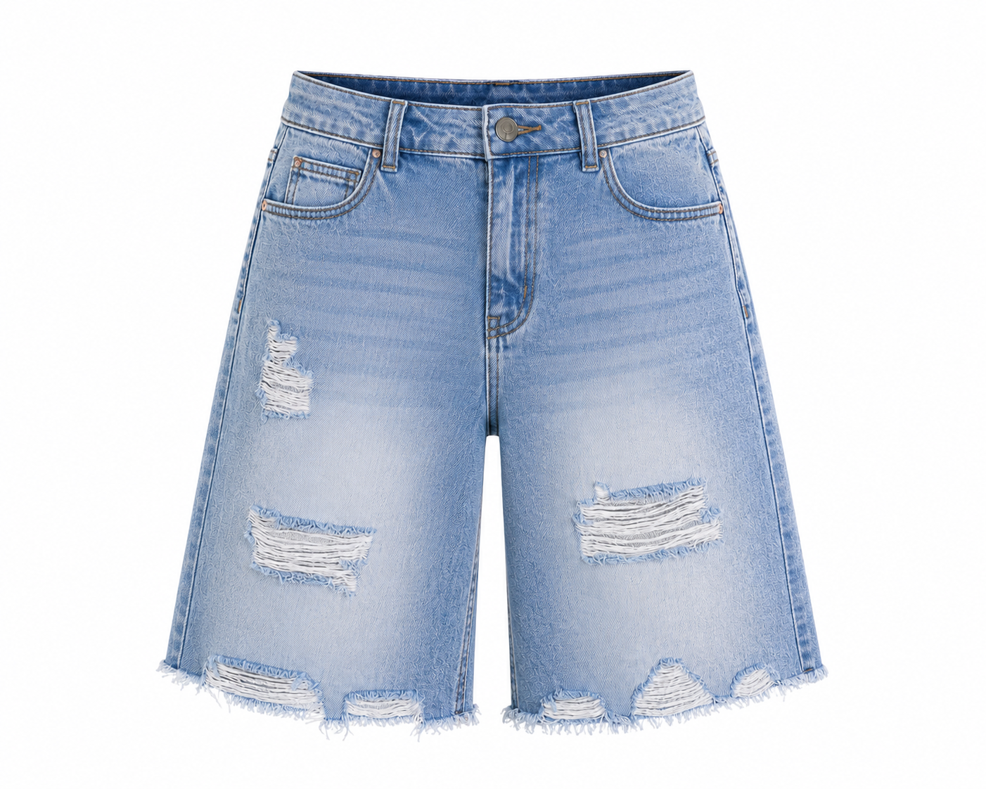 SUNSET DISTRESSED DENIM BERMUDA